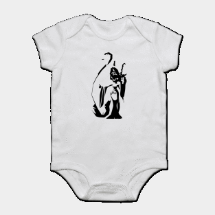 Harp Magician minimal silhouette white Baby Bodysuit